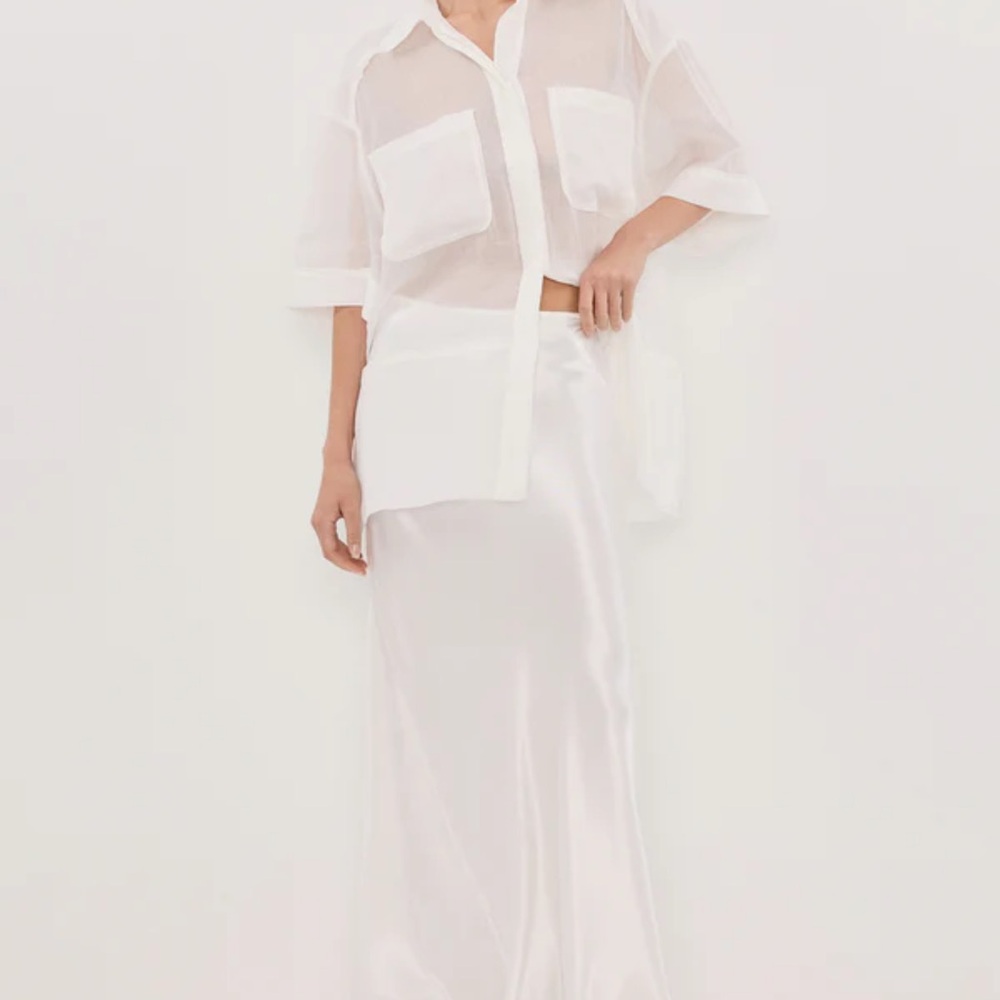 CHARLI WHITE SATIN MAXI SKIRT